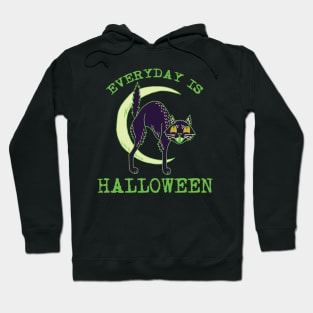 Everyday Is Halloween - Kitschy Cute Vintage Green Halloween Cat Hoodie